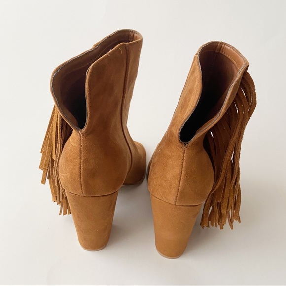 Dolce Vita Booties DV Fringe Peep Toe Brown 6.5 - Picture 4 of 7